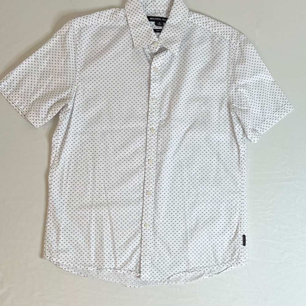 Michael Kors White and Black Patterned Shirt